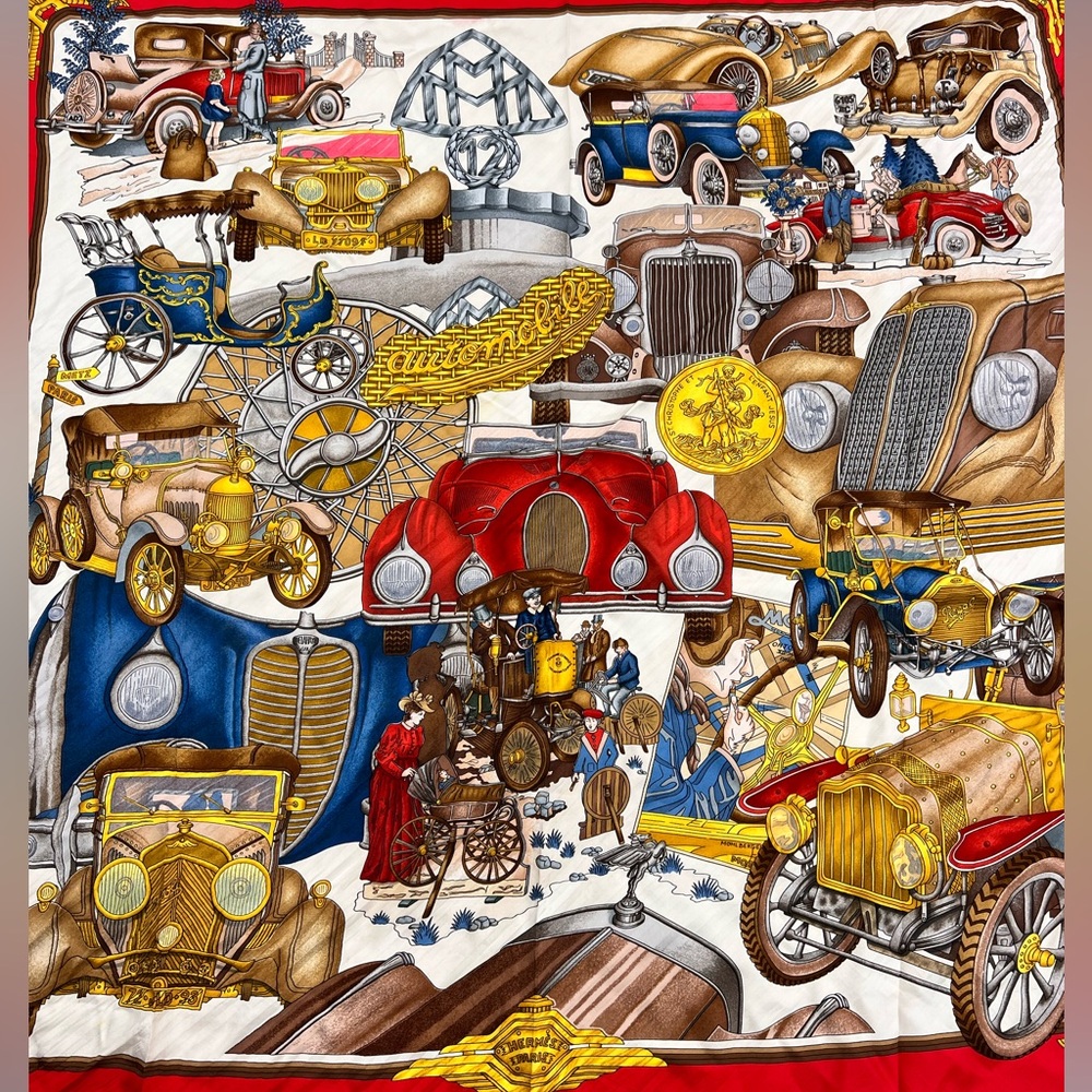 Hermès Vintage Car Print Scarf - Picture 3 of 10